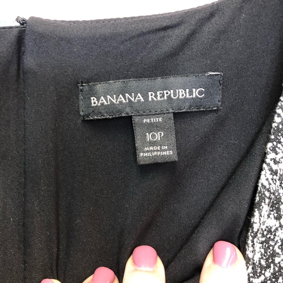BANANA REPUBLIC dress geometric cut-ins black and gray 10P - Picture 8 of 14